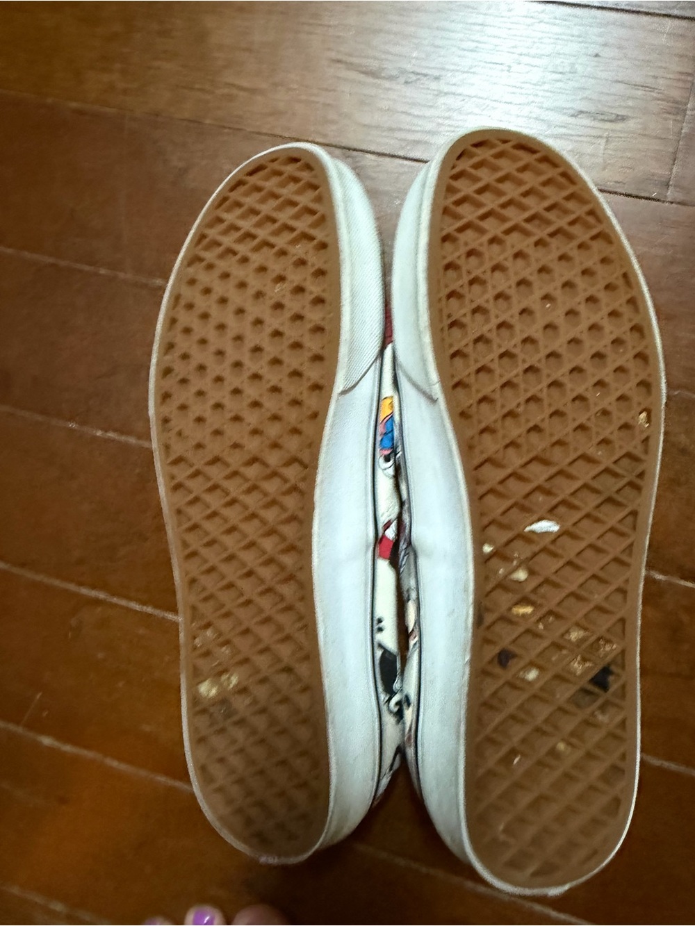 Vans Disney Mickey Canvas Sneakers - Cream with Red Blue Black Accents - Picture 3 of 4
